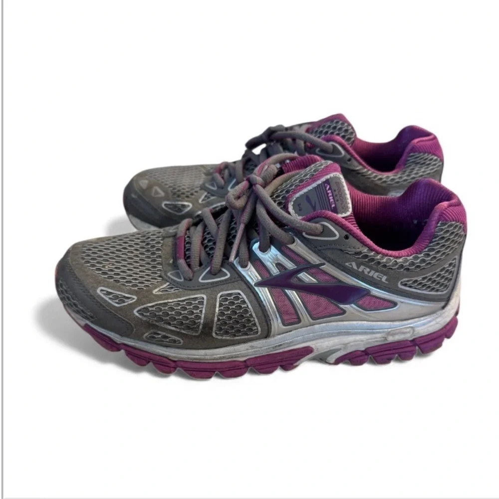 Women's Brooks Ariel 14 Running & Walking Sneakers in Gray/Purple